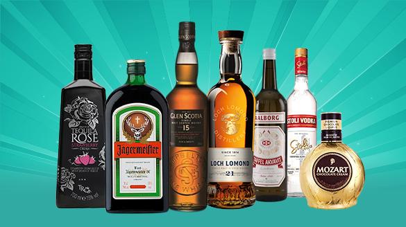 Image of spirit bottles for the Famobra spirit category. Click on image to go to the category