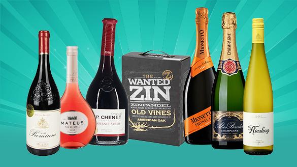 Famobra wine category button. Image of different wines. Click on image to go to the wine category