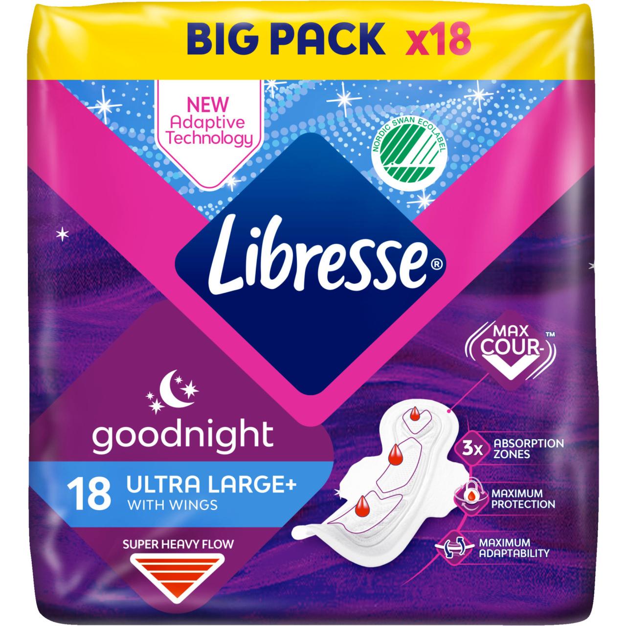 Libresse Night Ultra Large+ Wing Big Pack 18 St.